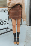 Retro Wool Plaid Thicken Mini Skirt