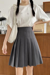 Solid Color Long Pleated Skirts