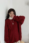 Long Sleeve O-Neck Knitted Warm Sweater