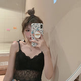Sexy V-Neck Retro Style Lace Camisole Crop Tops