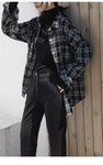 Long Sleeve Retro Black Plaid Shirt