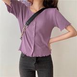 Retro O-Neck Knitted Button Shirts