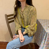 Florals Pattern Printed Blouse Shirt