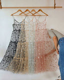 Sexy Bling Stars Transparent Pleated Dress