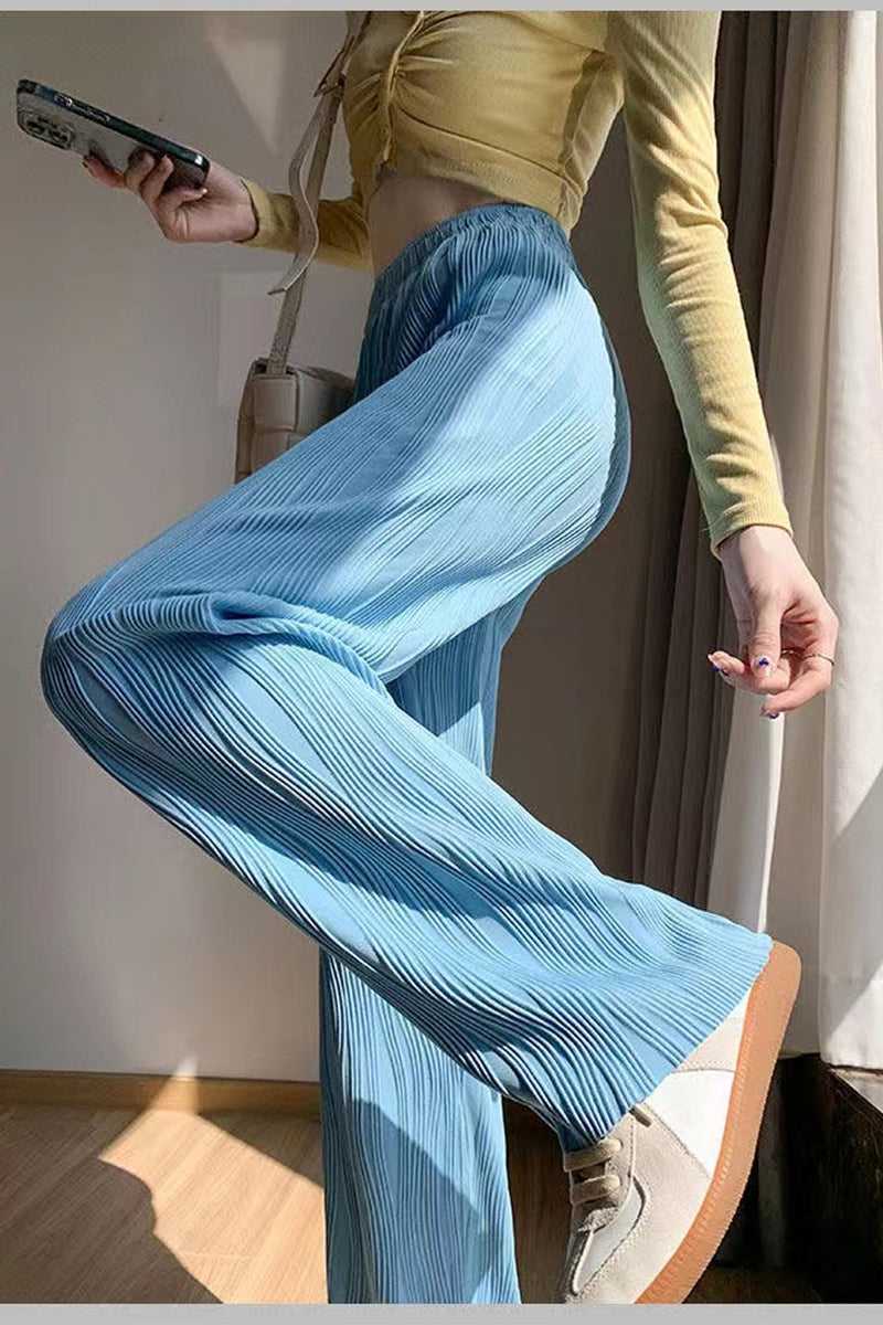 Wide Leg Elegant Pleated Long Pants – Nada Outfit Land