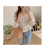 Long Sleeve Lace Up Hollow Out Blouse Shirt
