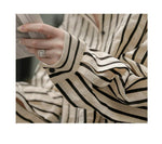 Loose Vintage Striped Blouse Shirt