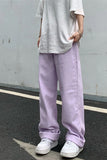 High Waist Wide Leg Purple Jeans Pants