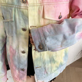 Rainbow Tie Dye Jeans Jacket