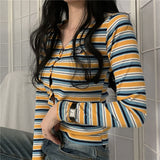 Retro Striped Casual Slim Sweater