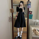 Puff Sleeve Peter Pan Collar Long Dress