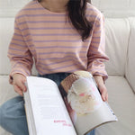 Long Sleeve Cute Colors Striped Loose Shirt