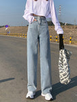 High Waist Wide Leg Full Length Jeans Pants