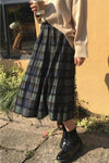Vintage Wool Plaid Pleated Skirt