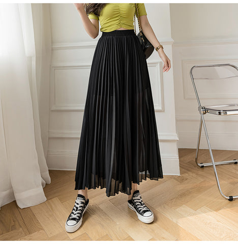 High Waist Loose Thin Pleated Skirts