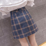 High Waist Irregular Plaid A-Line Elegant Skirts