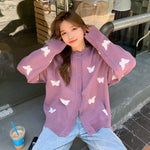 Butterfly Pattern Cute Loose Cardigan Sweater