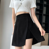 High Waist A-Line Split Mini Skirts
