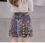 Boho Geometric Pattern A-Line Mini Skirts