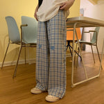Casual Plaid with Heart Loose Pants