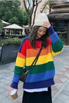 Loose Rainbow Warm Knitted Sweater