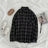 Vintage Long Sleeve Button Up Plaid Shirts