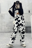 Cow Pattern Casual Long Jumpsuits