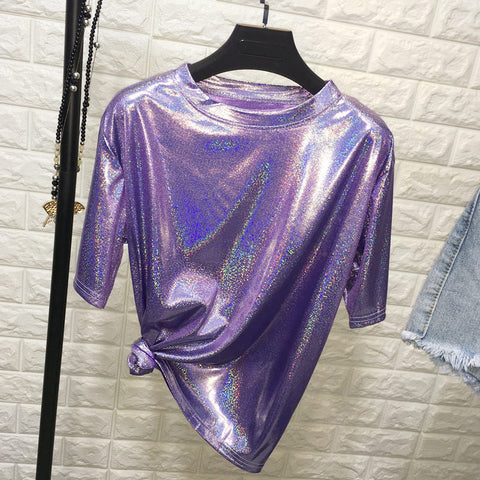 Sexy Stylish Bright Silk Club Shirt