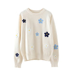 Casual Daisy Floral Embroidered Sweater