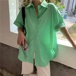 5 Colors Loose Oversize Solid Blouse Shirt