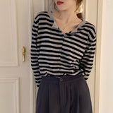 Long Sleeve Simple Classic Striped Sweater