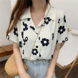 Casual Daisy Floral Printed Blouse Shirt