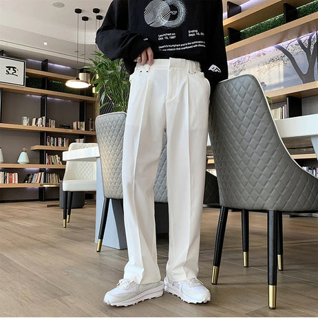 Loose Solid Colors Casual Office Long Men Pants – Nada Outfit Land
