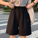 Printed Basic Colors Elastic Waist Shorts Pants