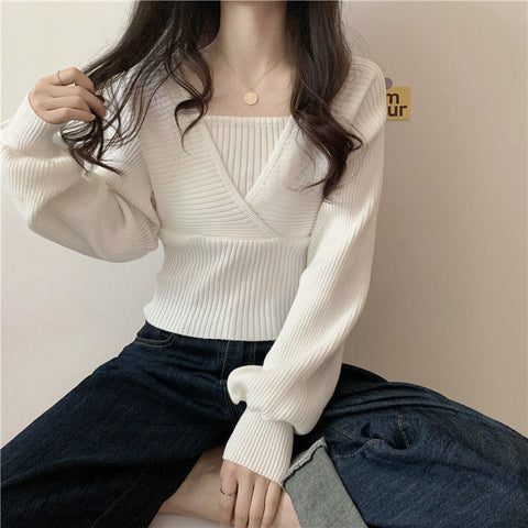 Solid Knitted Loose Elegant Sweater – Nada Outfit Land