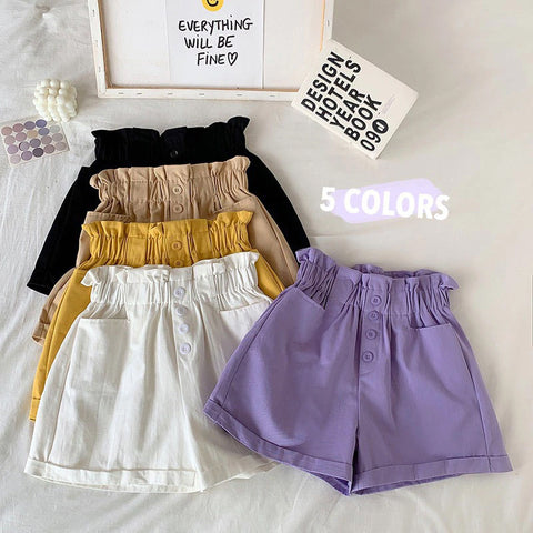 Elastic Waist Cute Colors Casual Shorts Pants