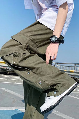 Loose Cargo Pockets Straight Casual Men Pants – Nada Outfit Land