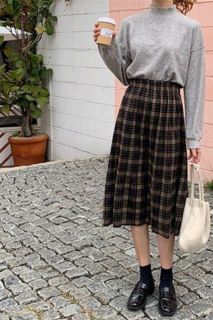 Vintage Wool Plaid Pleated Skirt – Nada Outfit Land